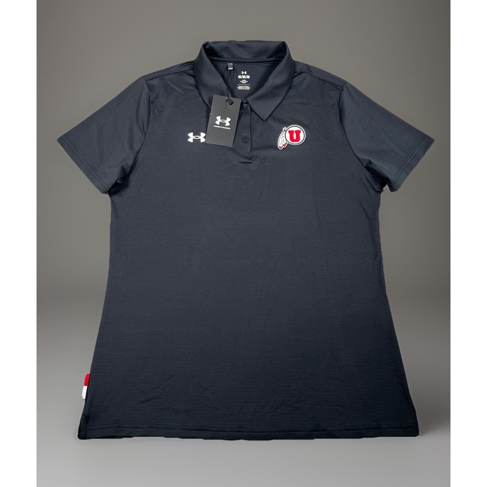 NWT-Under Armour Women's M Playoff Polo Micro Stripe Loose University Of Utah